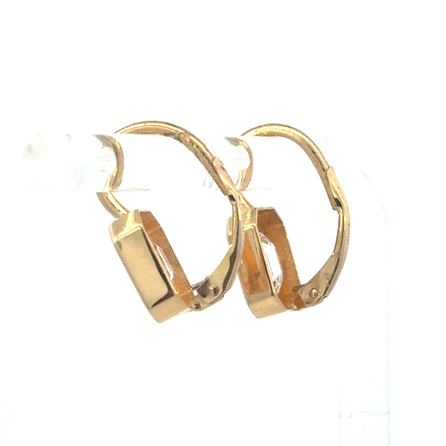 Emerald Bezel Set Diamond Earrings