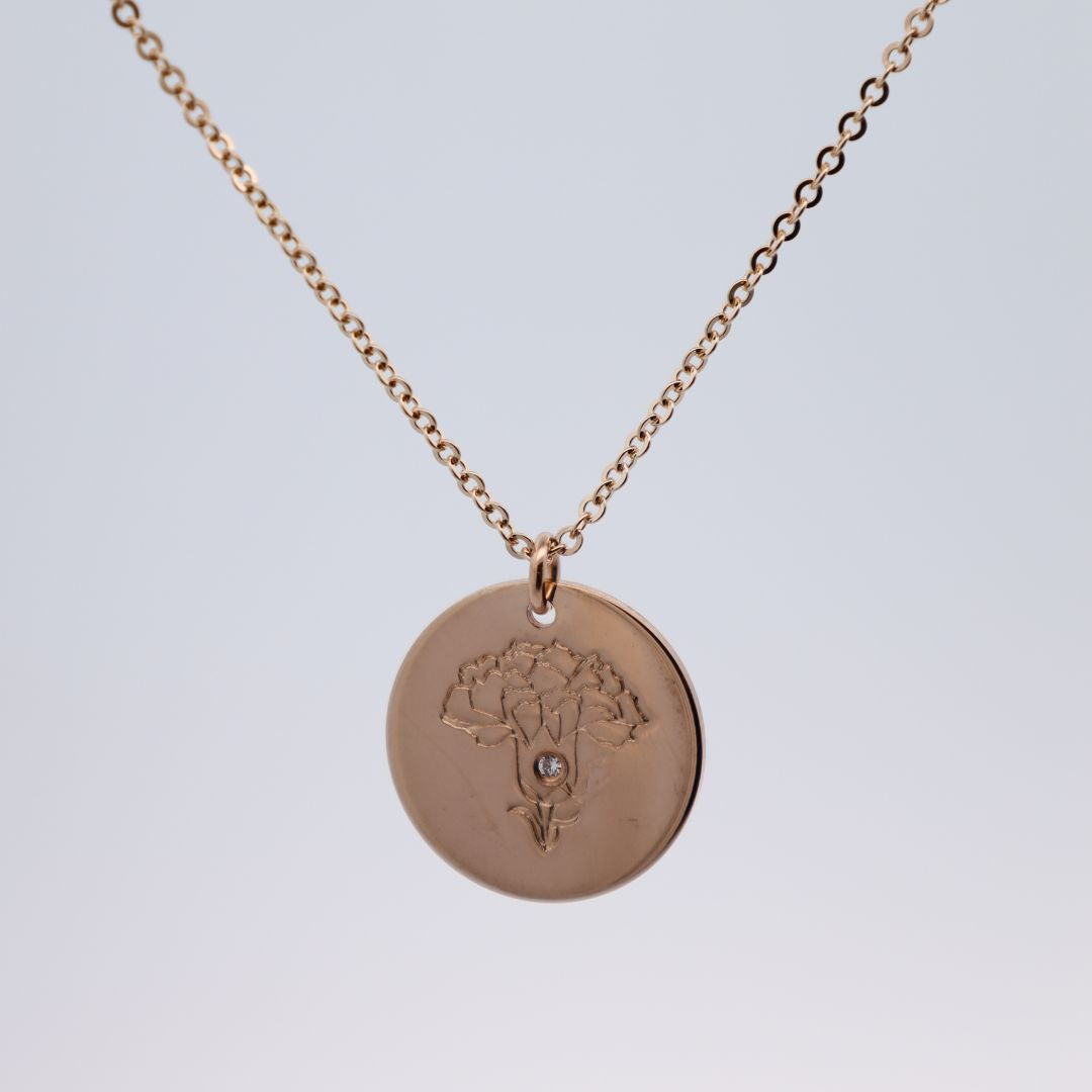 Diamond Birth Flower Necklace
