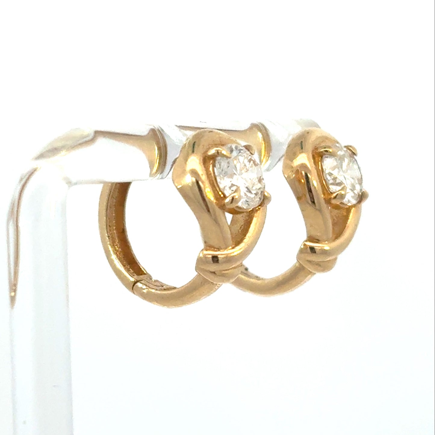 Round Wrapped Diamond Huggies