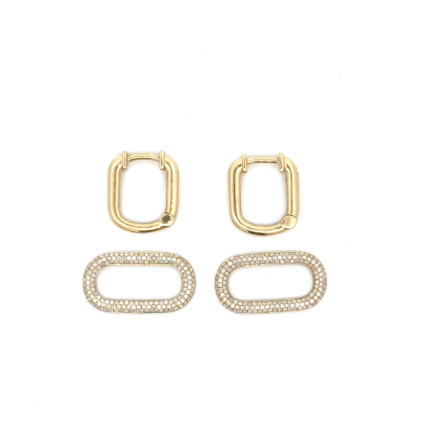 Diamond Paperclip Drop Earrings