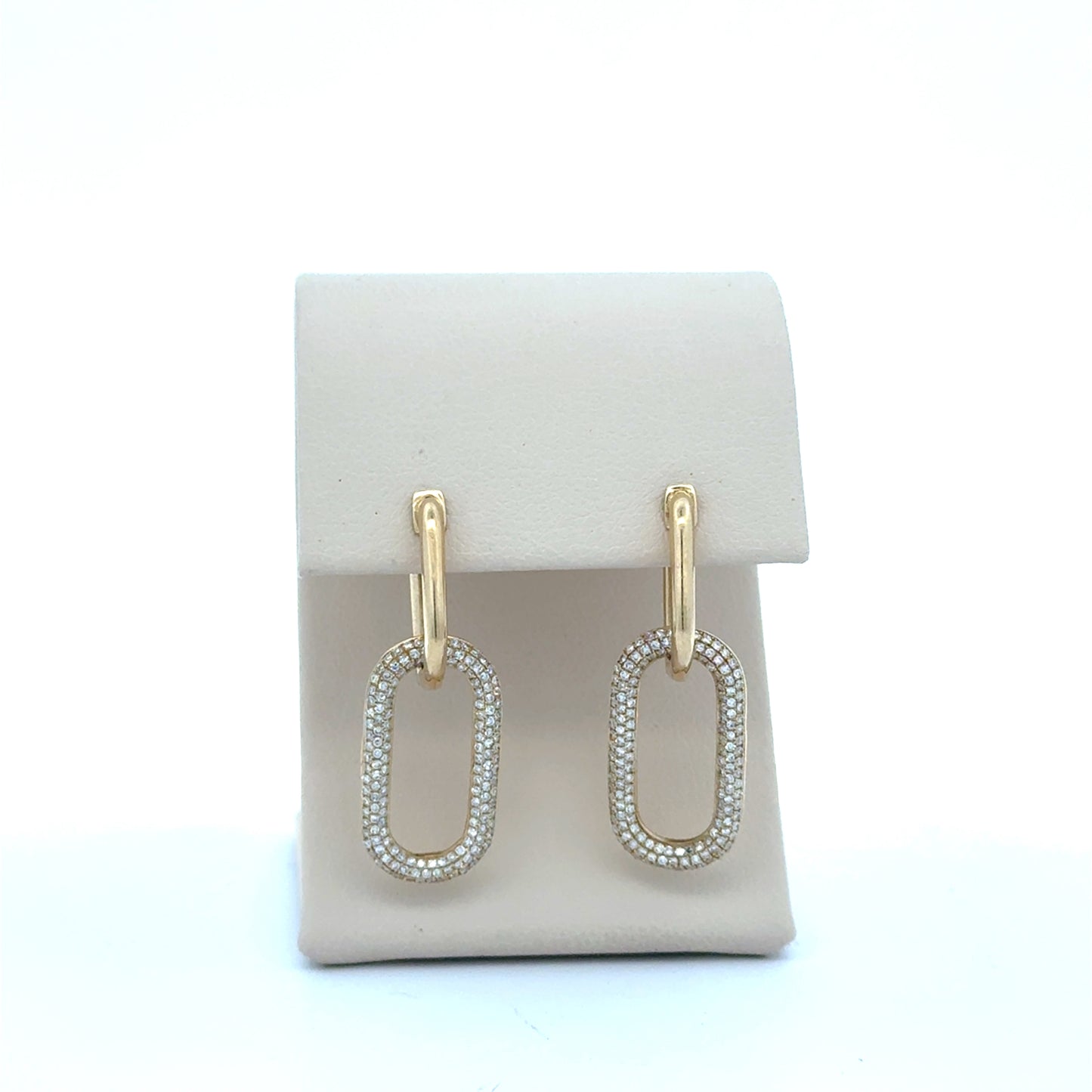Diamond Paperclip Drop Earrings