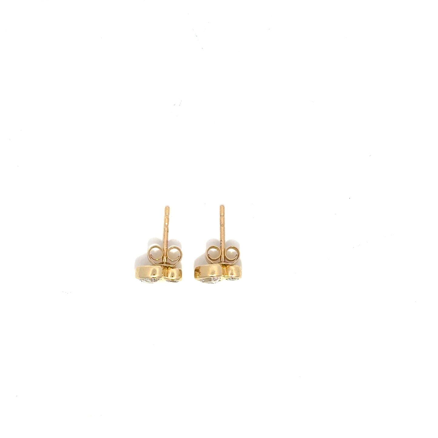 Diamond Heart Bezel Studs