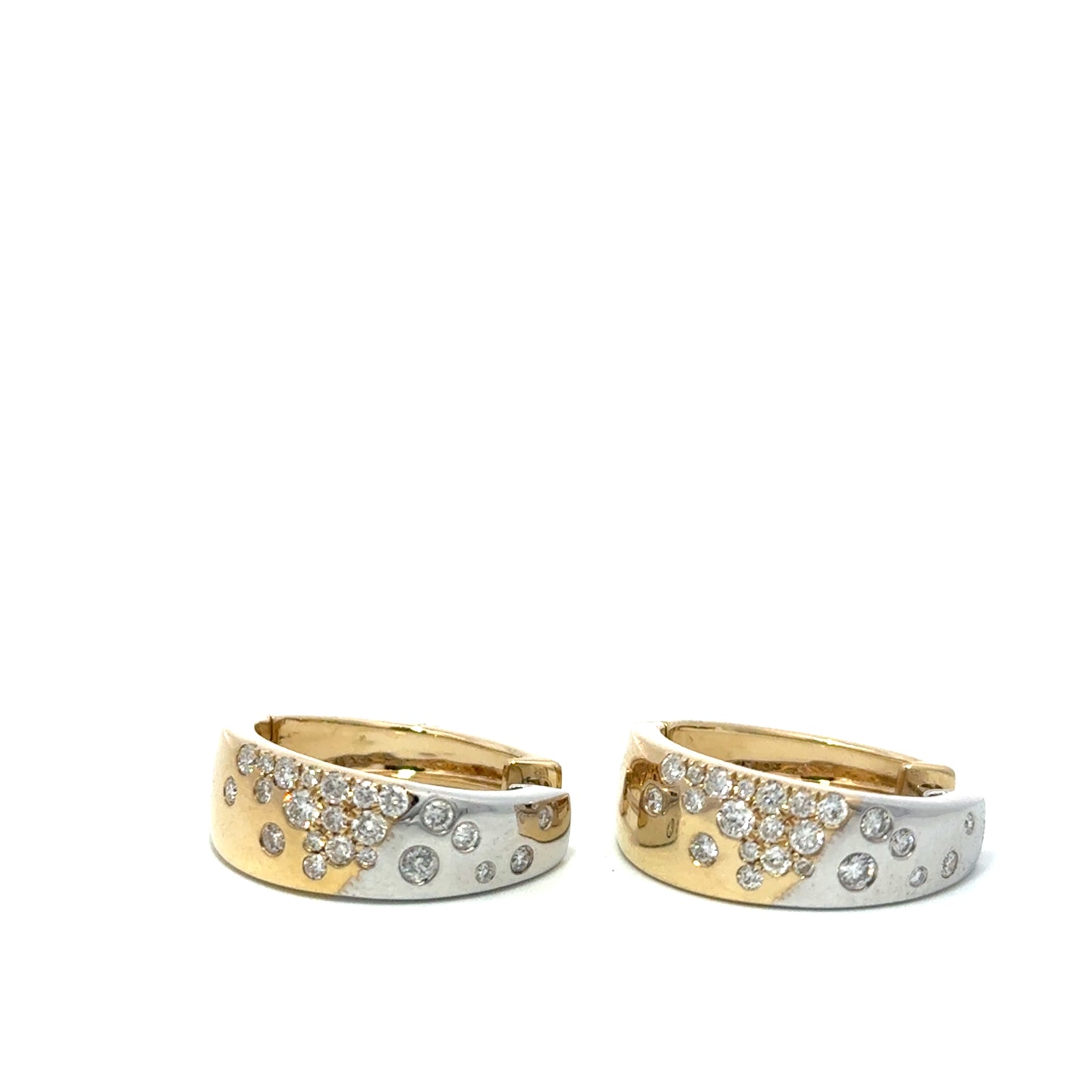 Two Tone Diamond Speckled Hoops