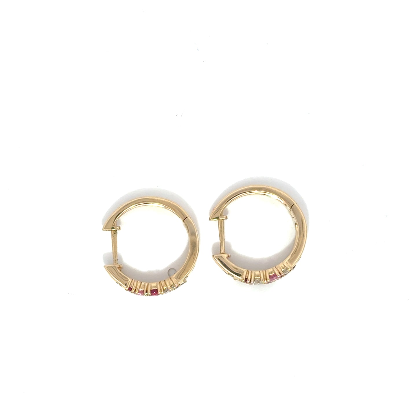Diamond, Ruby and Sapphire Hoops