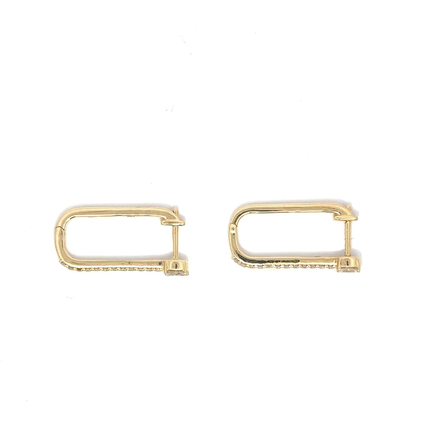 Diamond Oval Clip Earrings