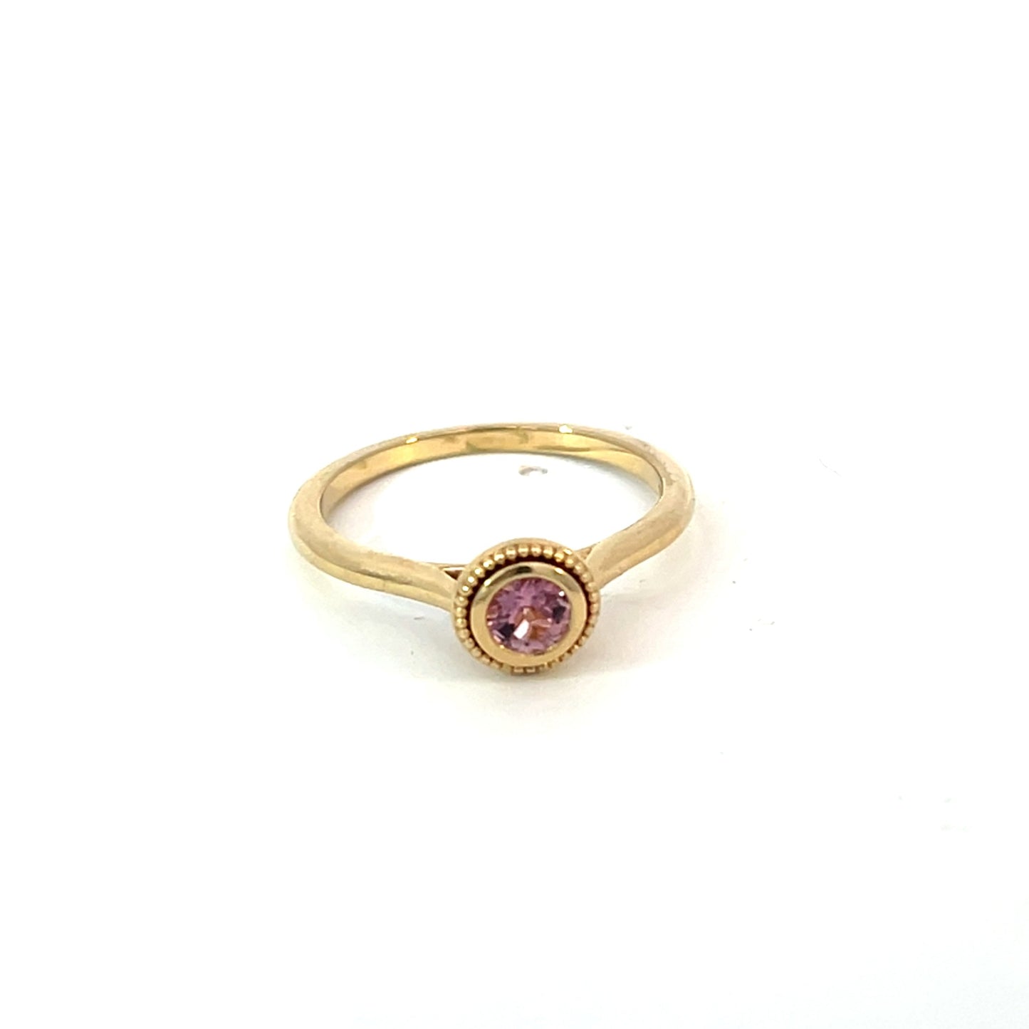14k Pink Topaz Solitaire Ring
