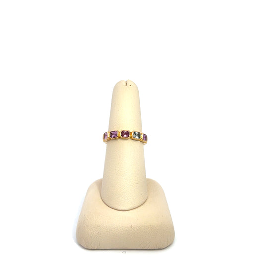 Bezel Set Multi Sapphire Eternity Band