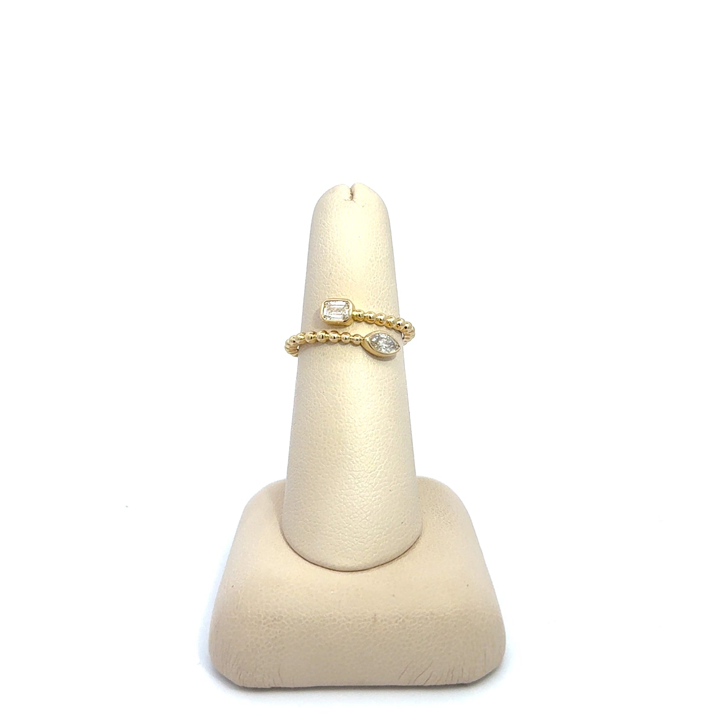 Emerald and Marquise Dot Wrap Ring
