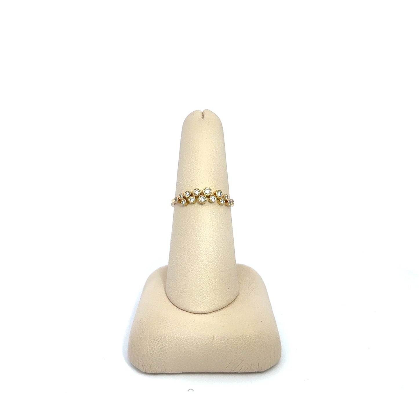 Round Bezel set Cluster ring