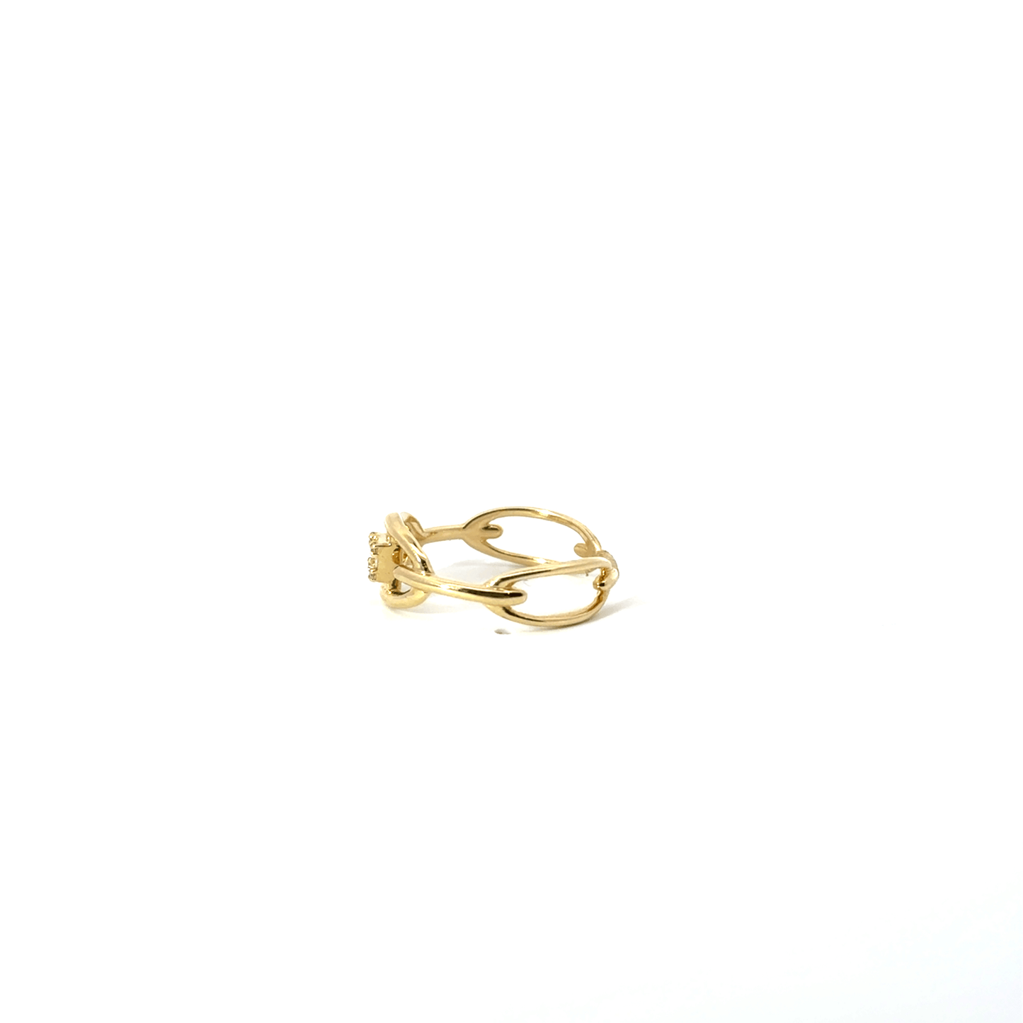 Diamond Oval Link Ring