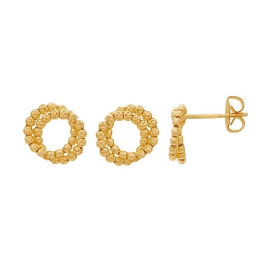 Beaded Circle Stud Earrings