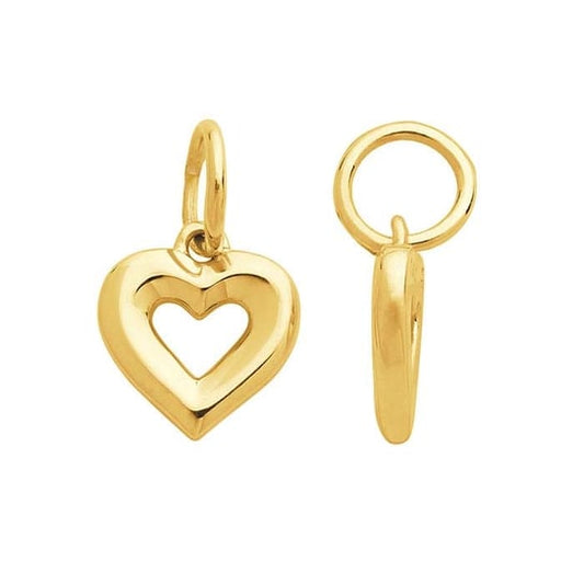 14K Open Heart Charm