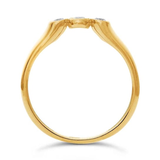Three Diamond Bezel Ring