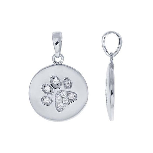 CZ Paw Print Charm