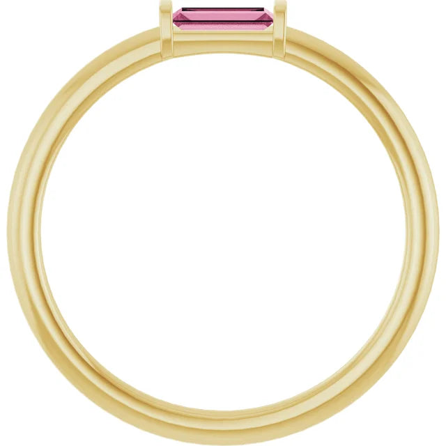 14k Pink Tourmaline Stacking Ring