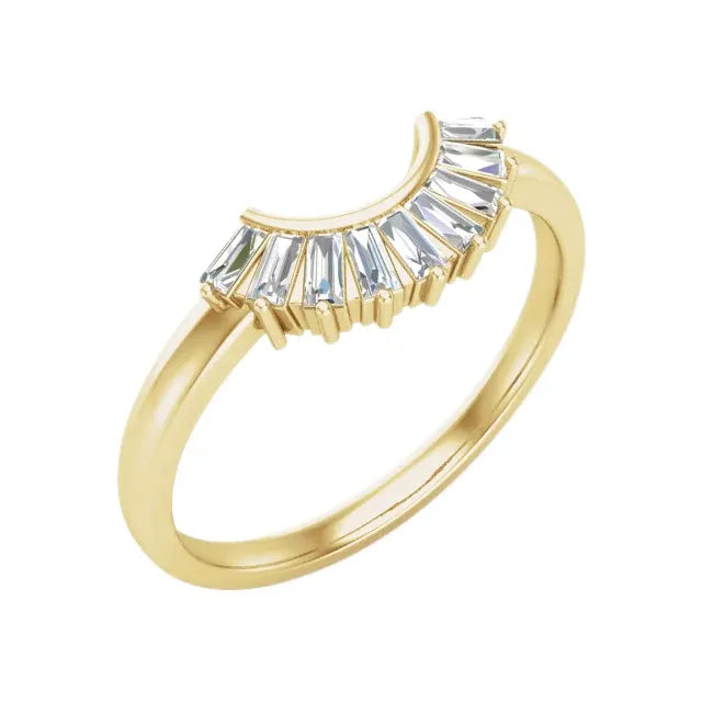 Diamond Tapered Baguette Contour Band