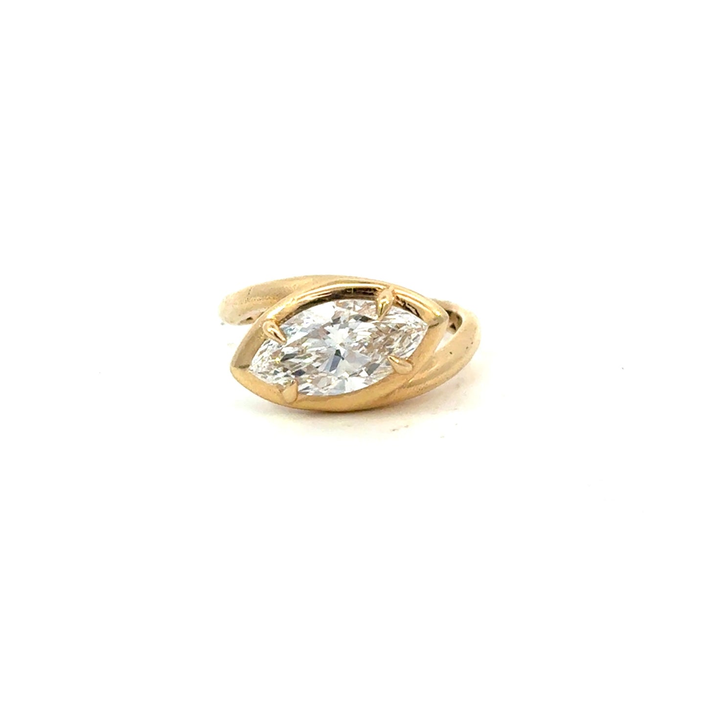 14ky 1.25ct Marquise Diamond Pinky Ring