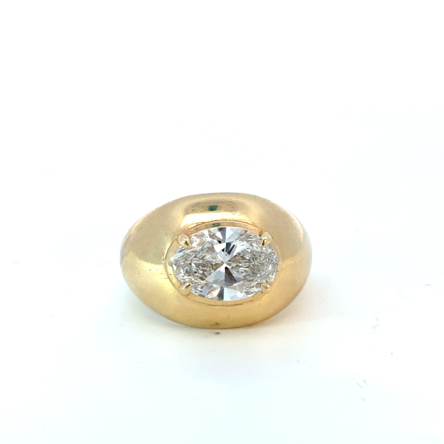 14ky 2.4ct Oval Diamond Dome Ring