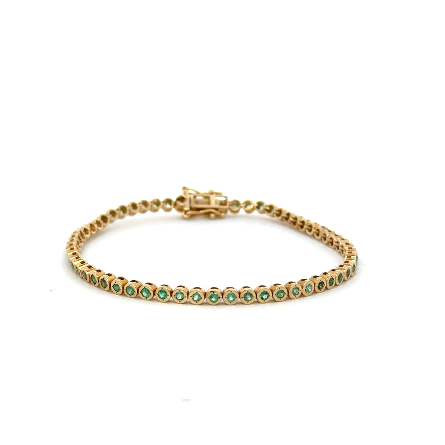 Emerald Bezel Tennis Bracelet