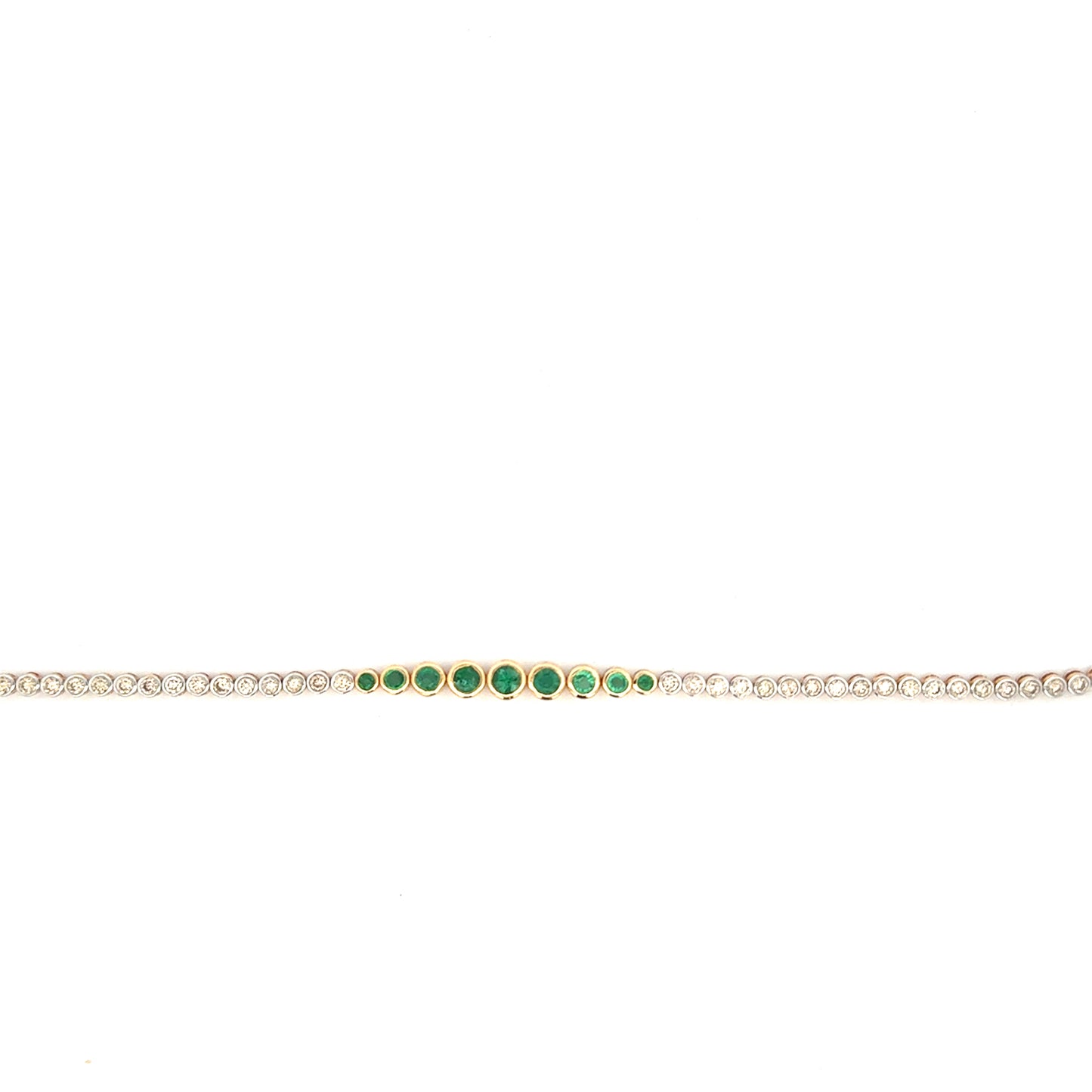 Emerald and Diamond Bezel Tennis Bracelet