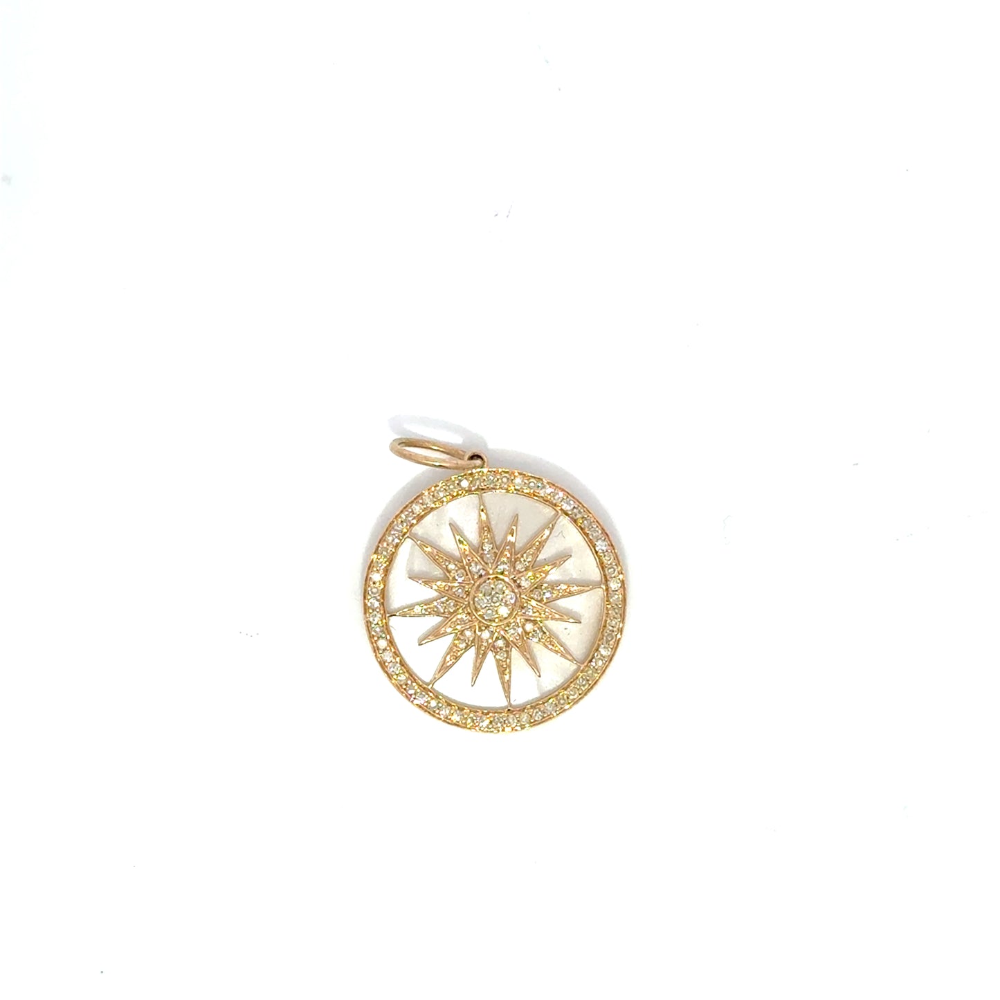 Mother of Pearl and Diamond Starburst Charm
