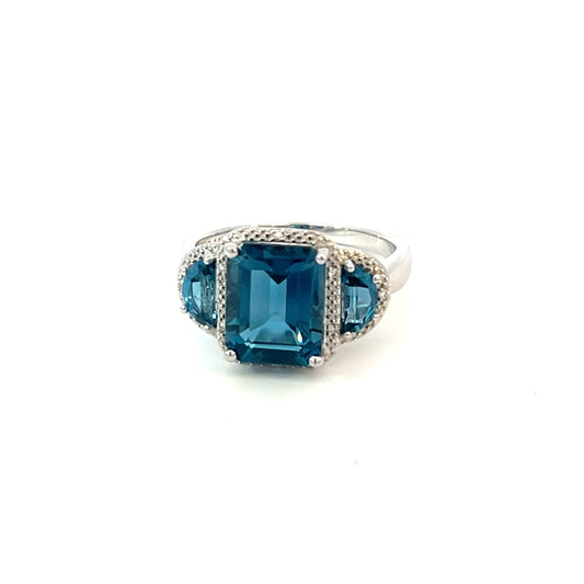 London Blue Topaz & Diamond Ring