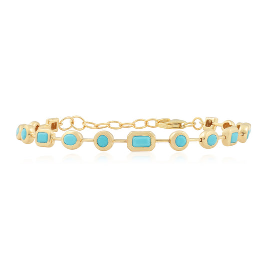 14k Turquoise Hopscotch Bracelet
