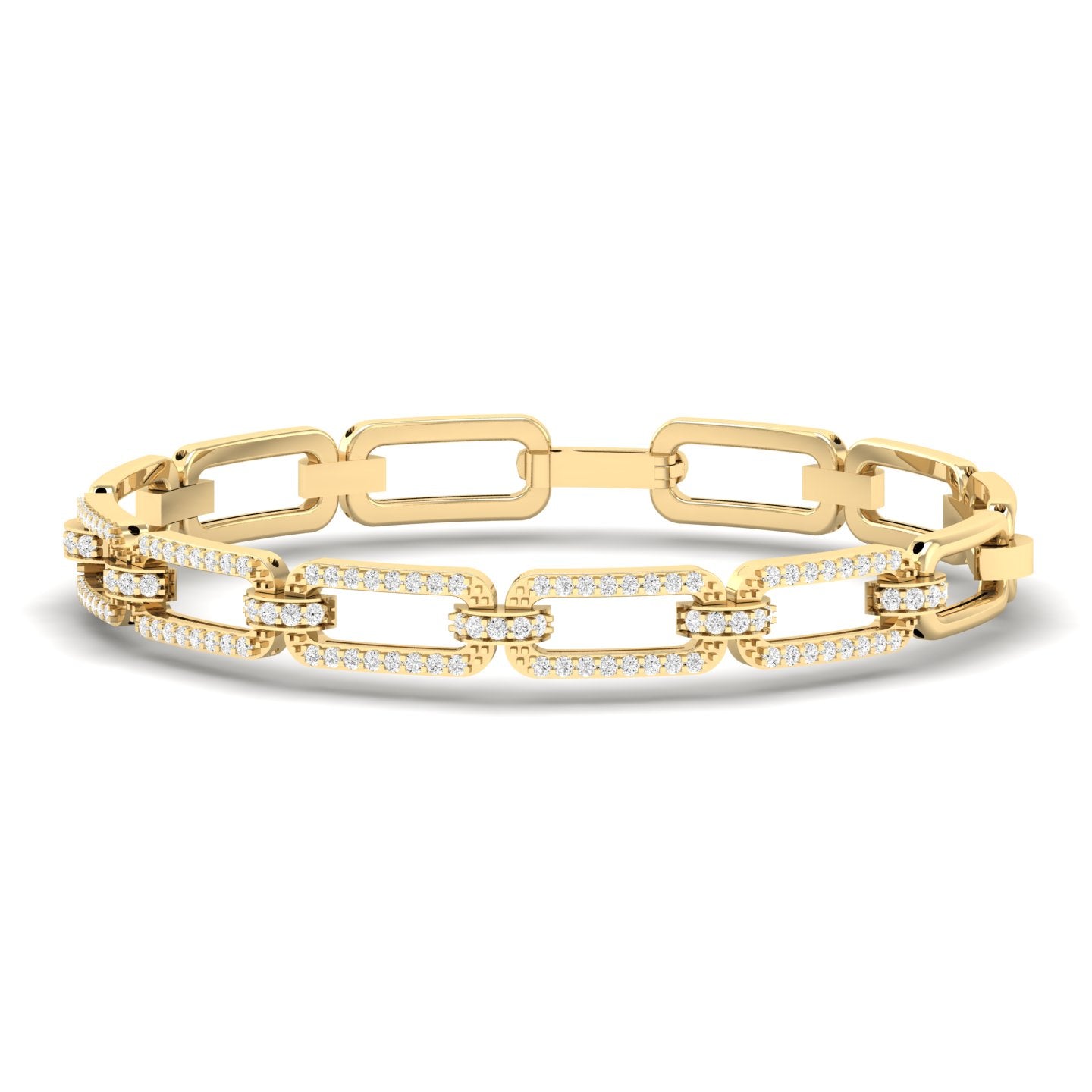 14k Diamond Studded Link Bracelet