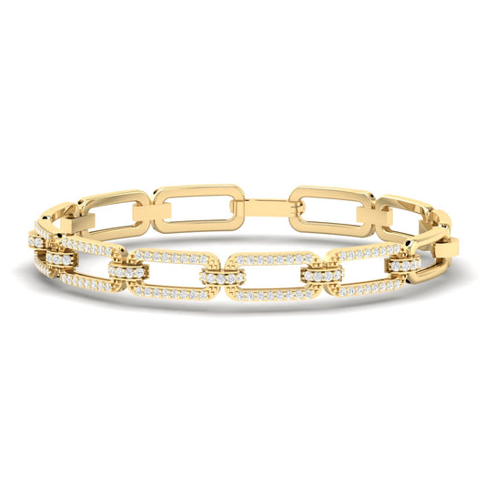 14k Diamond Studded Link Bracelet