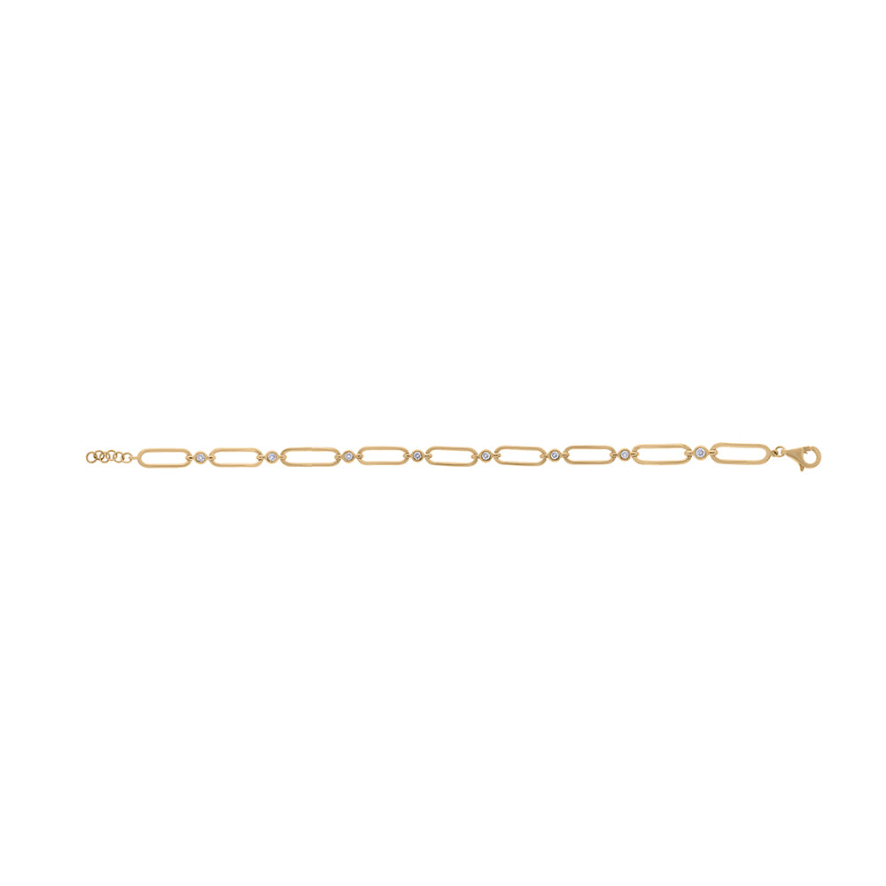 14k Diamond Connector Link Bracelet