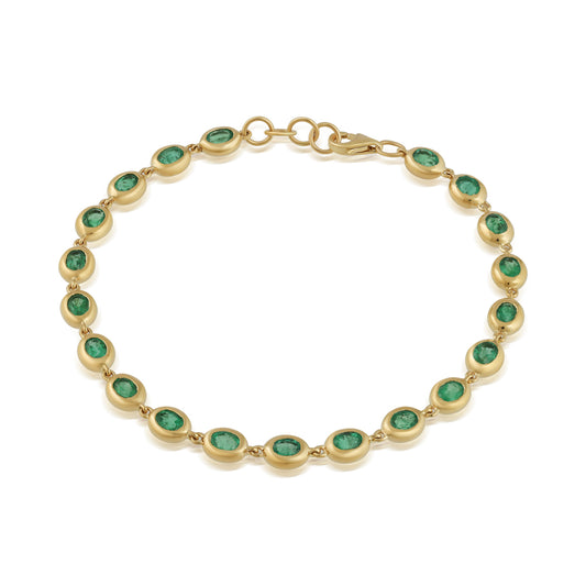 14k Oval Emerald Bracelet