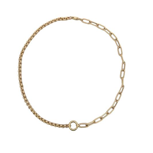14k Rolo and Link Balance Necklace