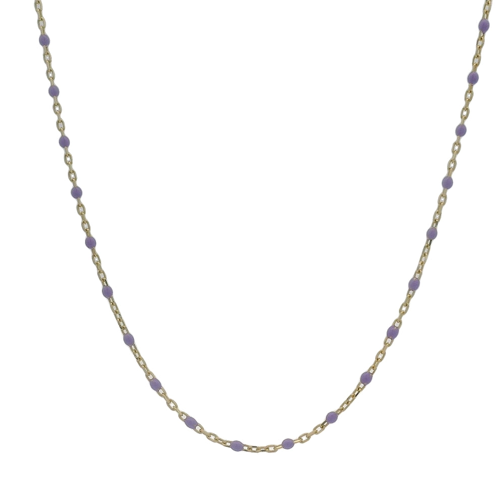 14k Darling Bead Necklace Purple