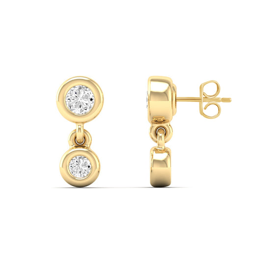 Diamond Drop Stud Earrings