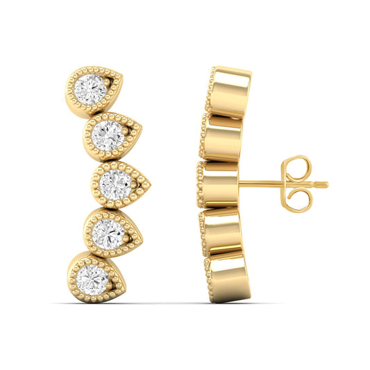 Diamond Arch Stud Earrings