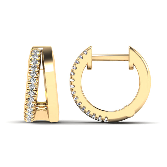 Zipper Diamond Studded Huggies