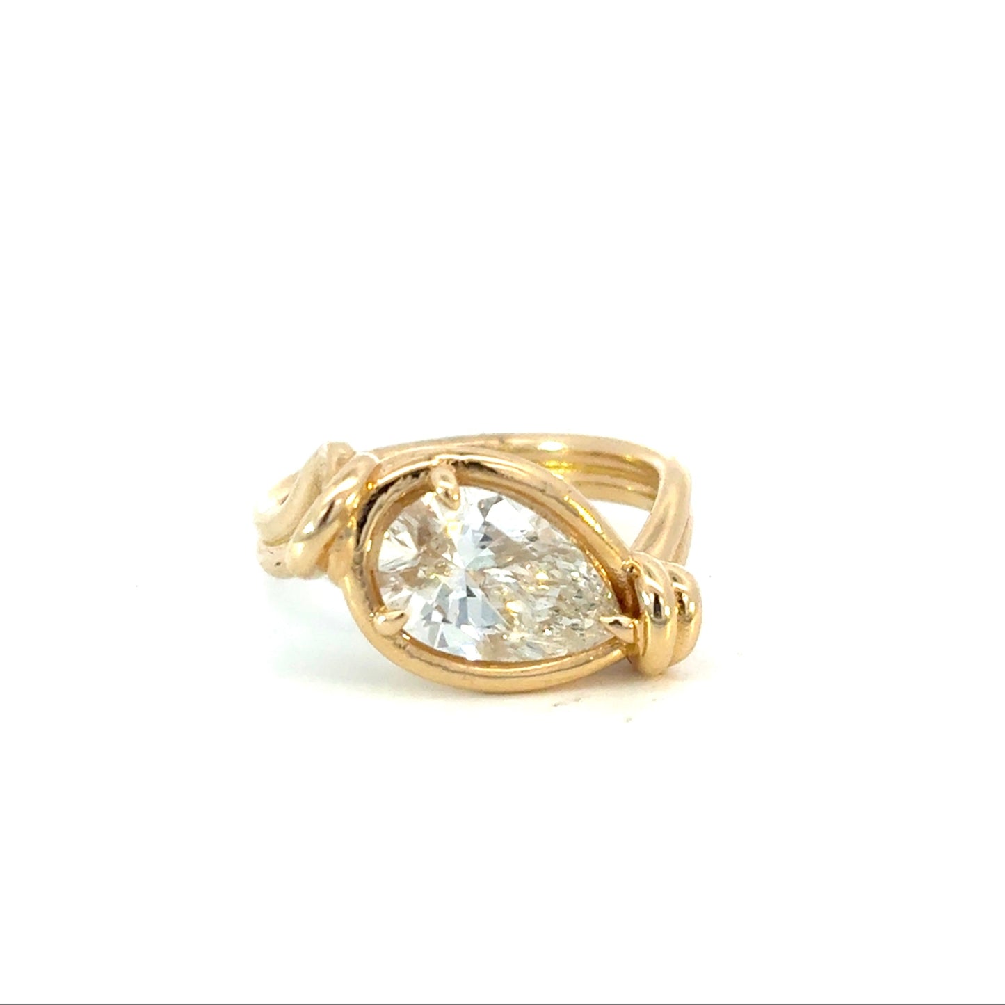 14k 2.2ct Pear Wrapped Ring