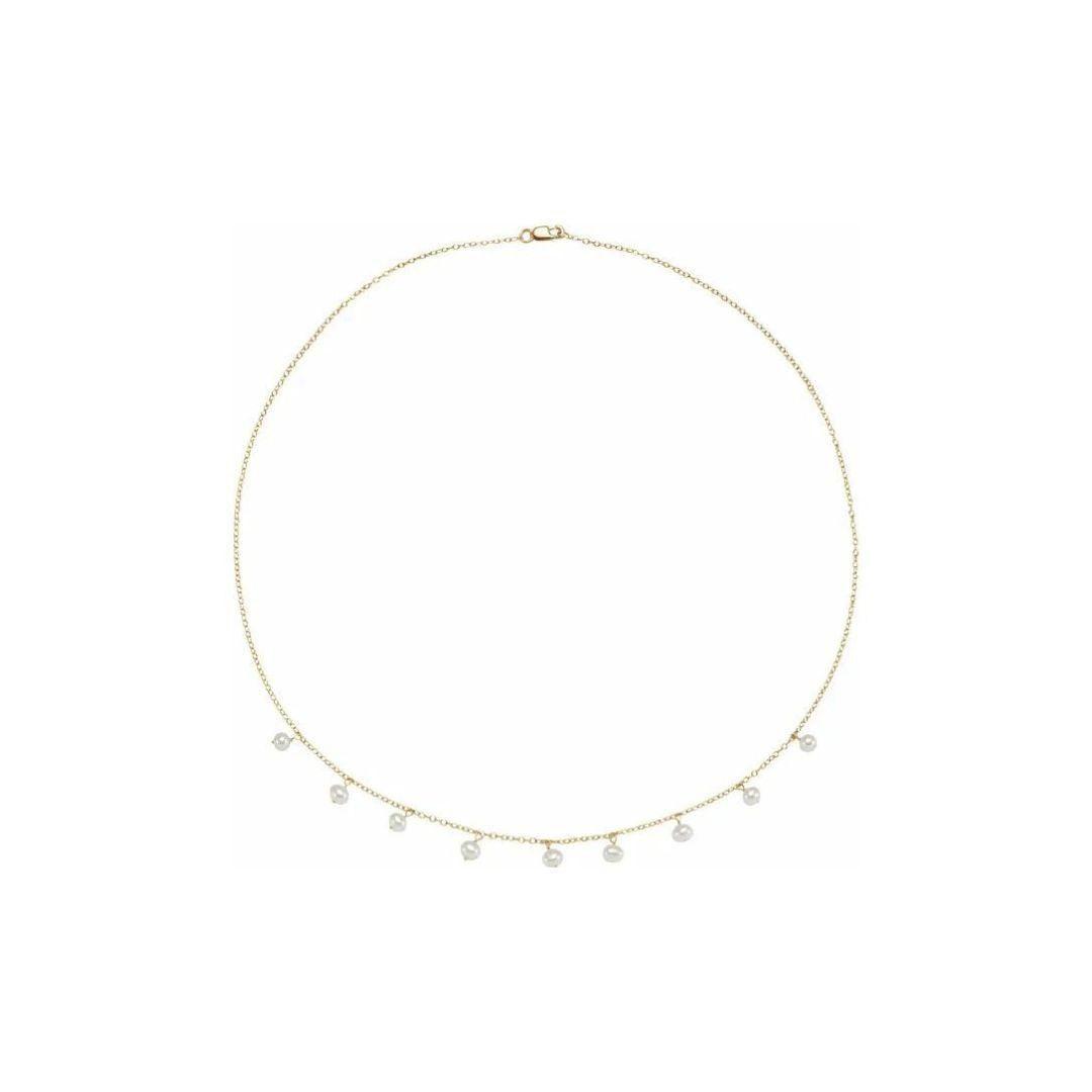 White Freshwater Pearl Necklace - Nashelle