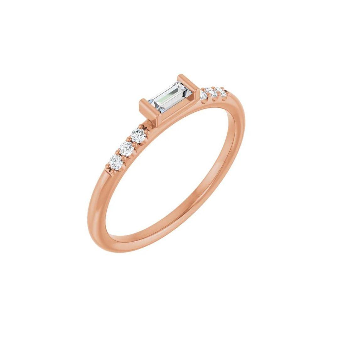 Diamond Baguette Stacking Ring - Nashelle