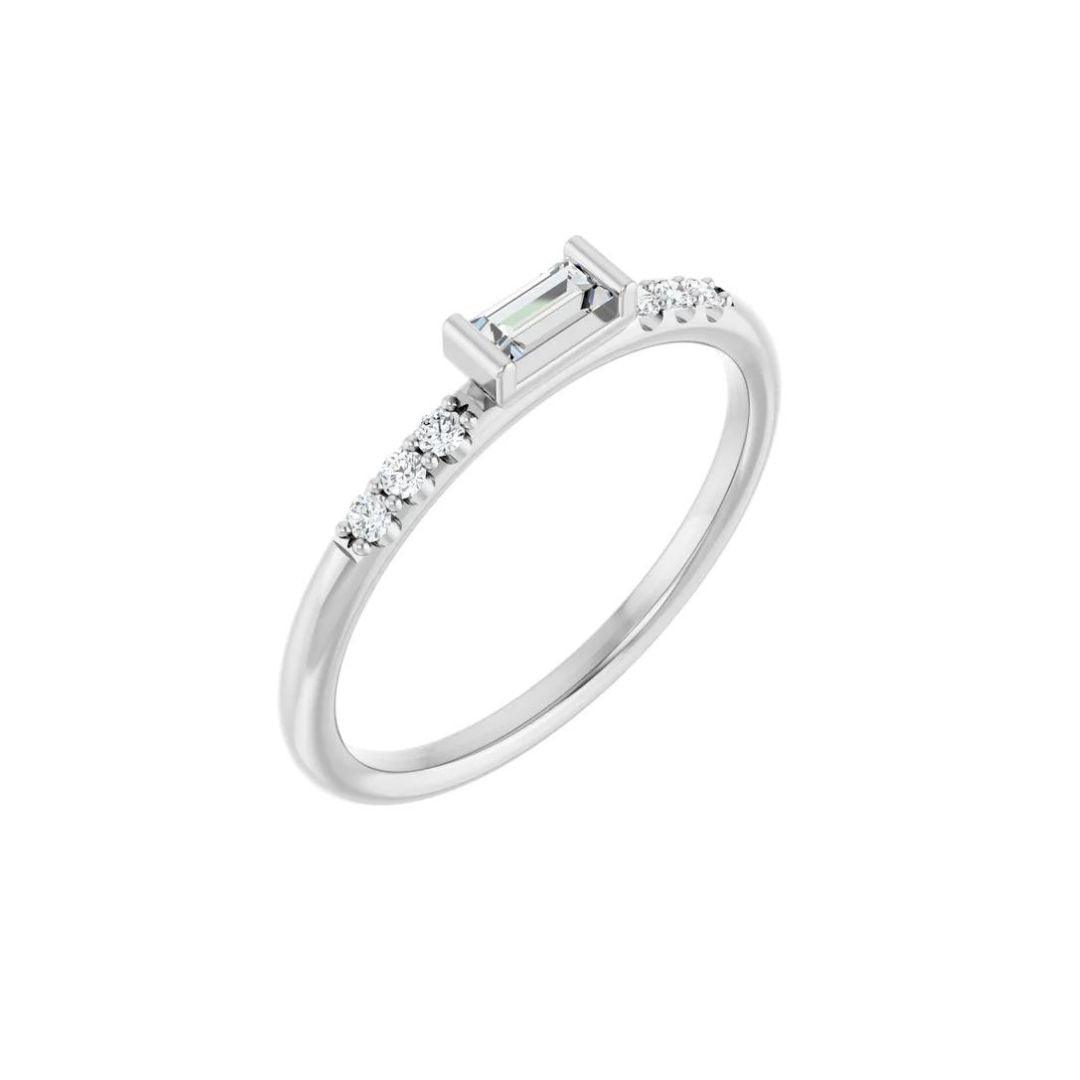 Diamond Baguette Stacking Ring - Nashelle