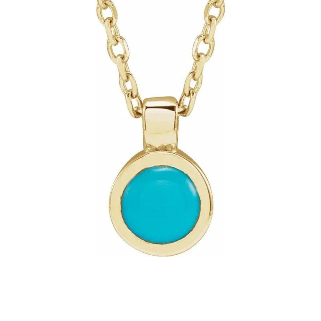 Turquoise Bezel-Set Necklace - Nashelle