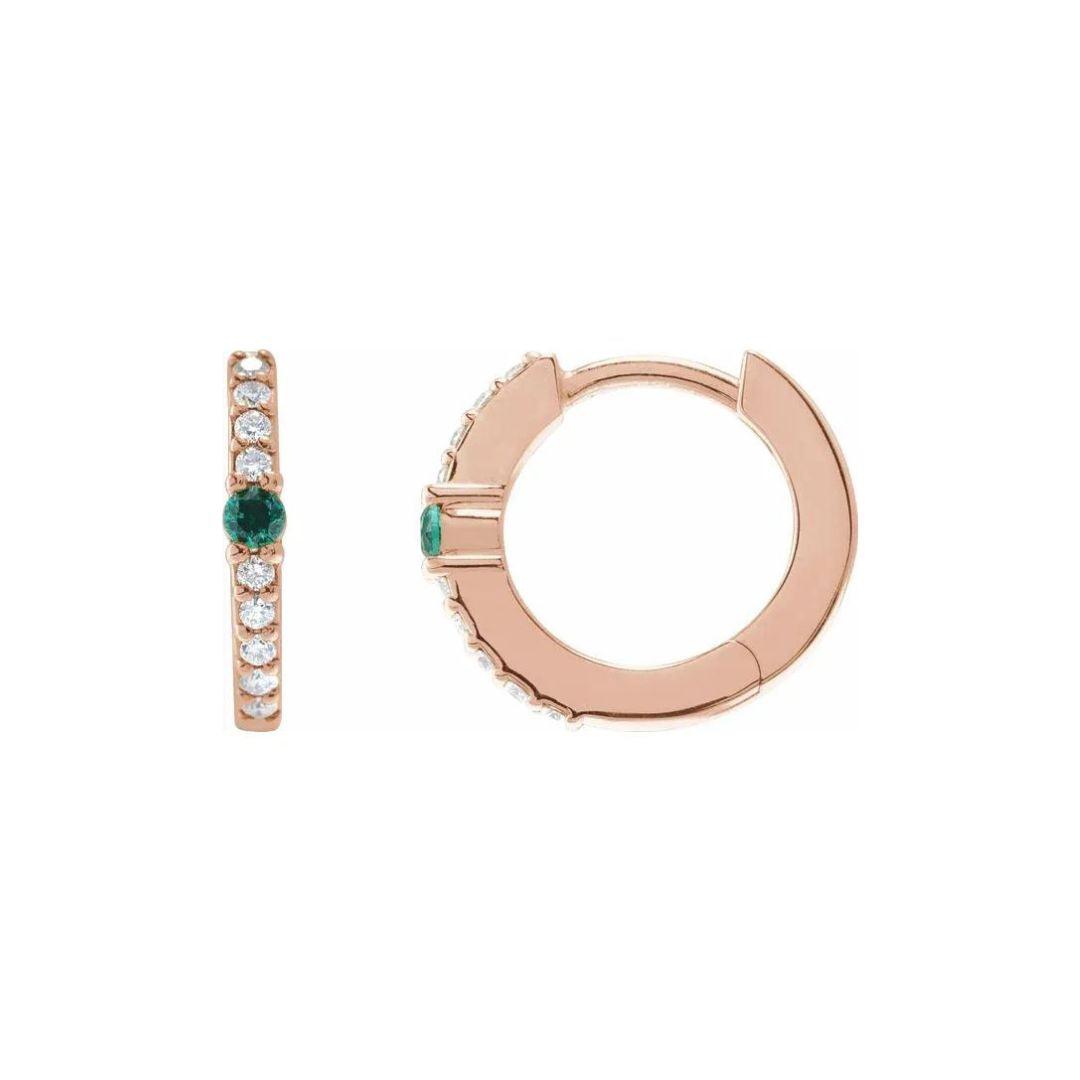 Emerald & Diamond Huggies - Nashelle