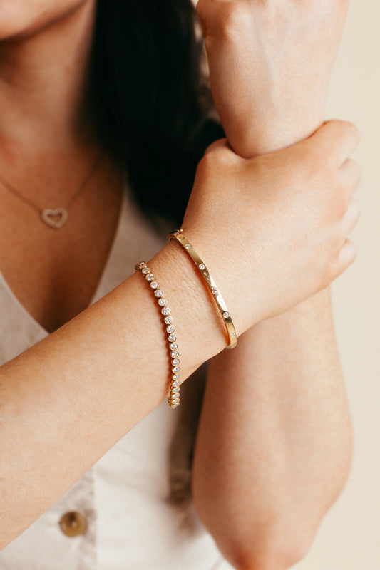 Diamond Inlay Bangle