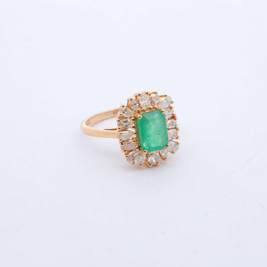 Emerald & Diamond Cocktail Ring - Nashelle