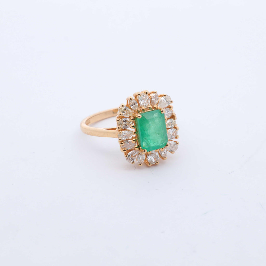 Emerald & Diamond Cocktail Ring - Nashelle