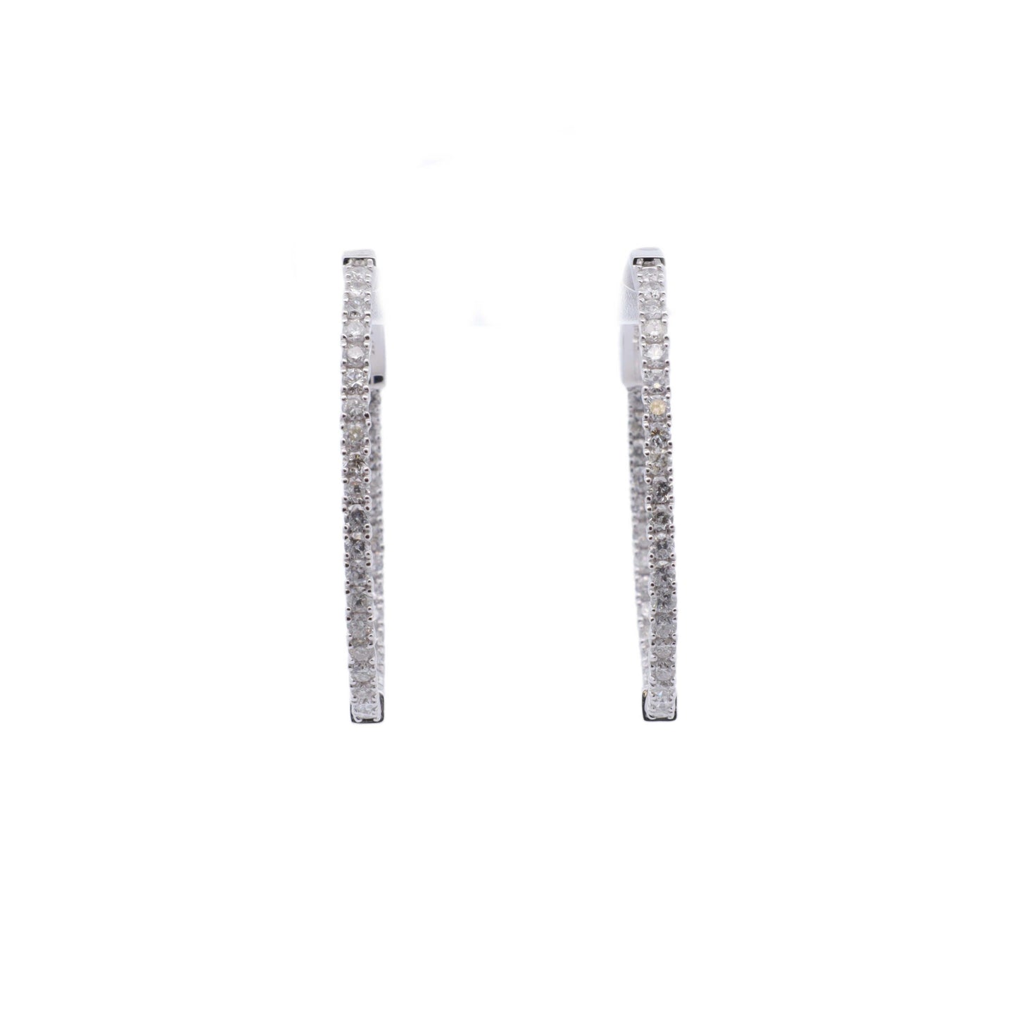 Diamond Oval Hoop Earrings - Nashelle