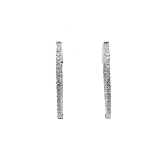 Diamond Oval Hoop Earrings - Nashelle
