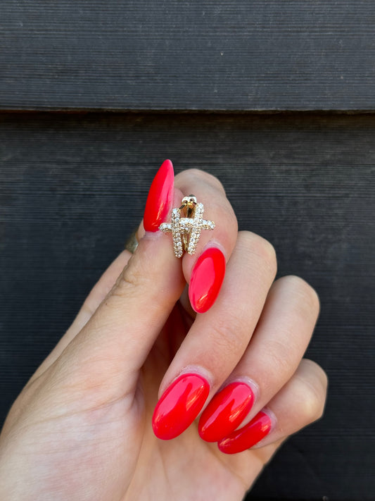 Diamond Cross Huggies