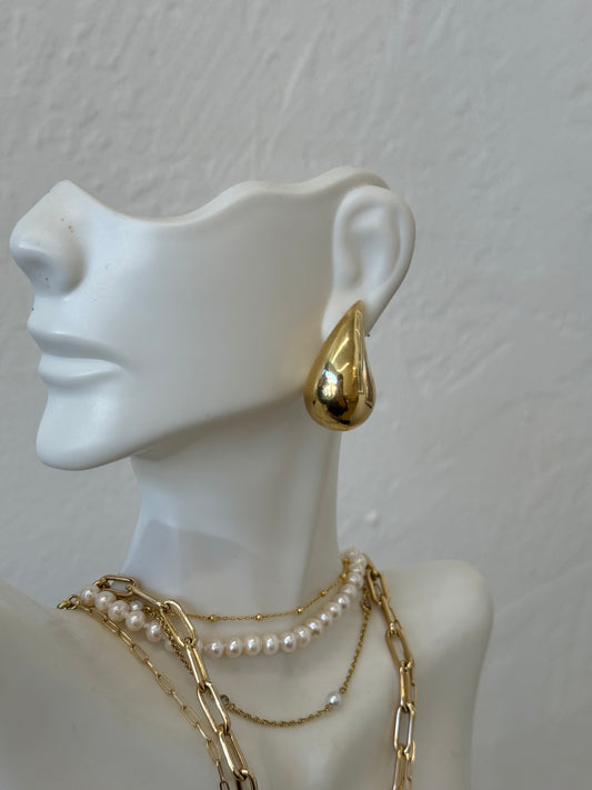 Puffy Teardrop Studs