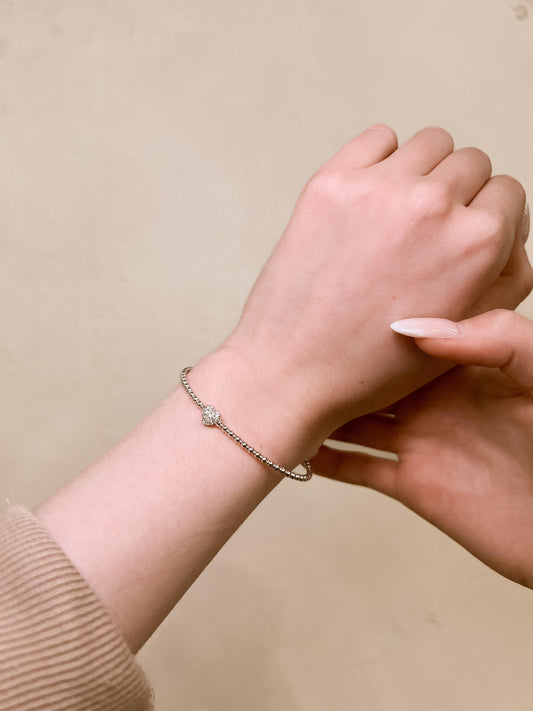 Diamond Heart Bangle - Nashelle